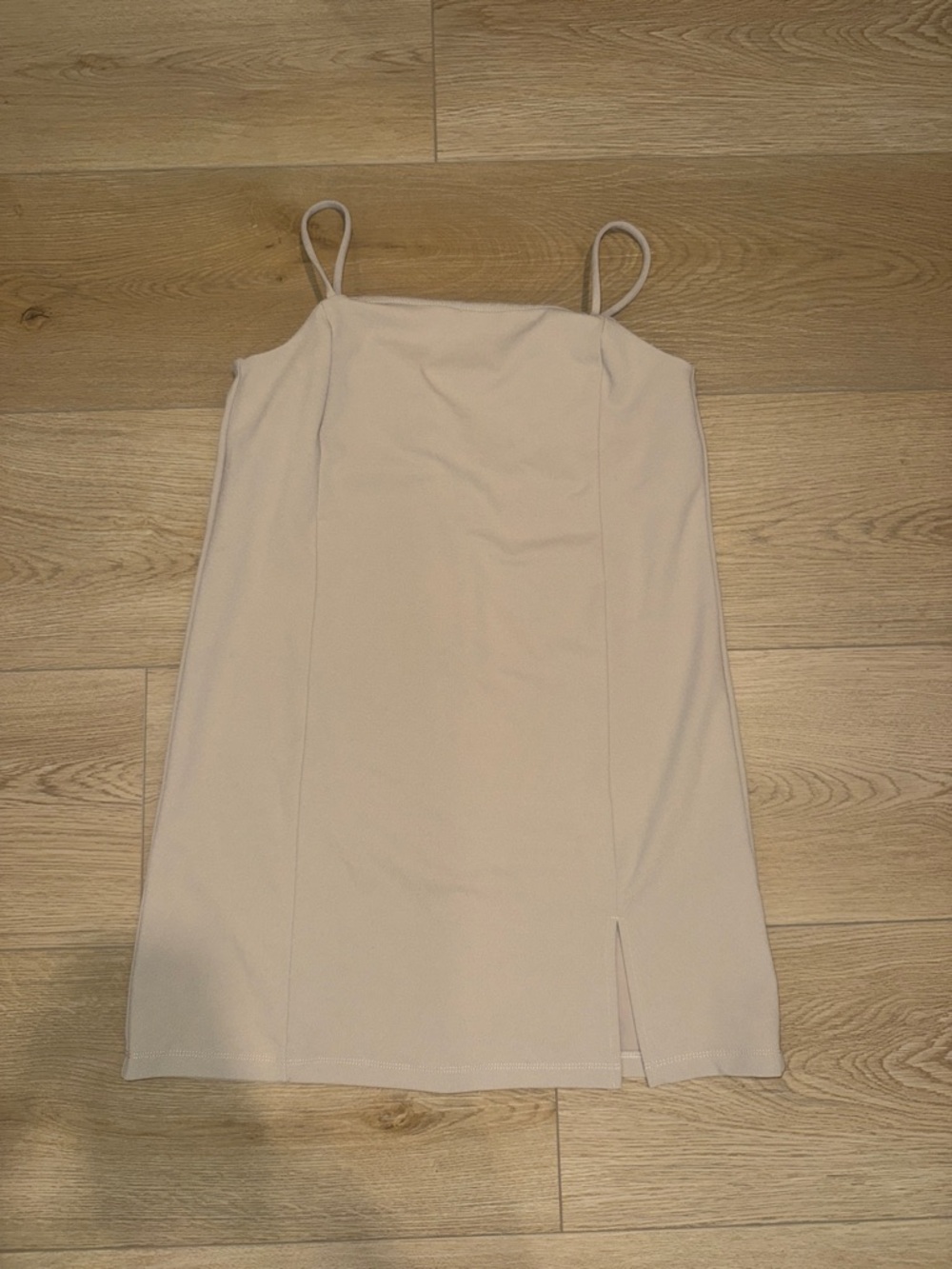 Women’s Cream Slip Dress with Spaghetti Straps